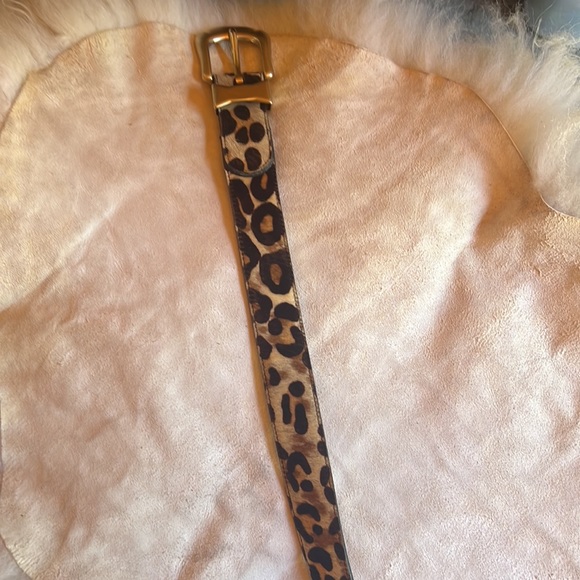 Another Line Inc leopard print cow hide big gold color buckle and end cap sz 30 - Picture 2 of 10